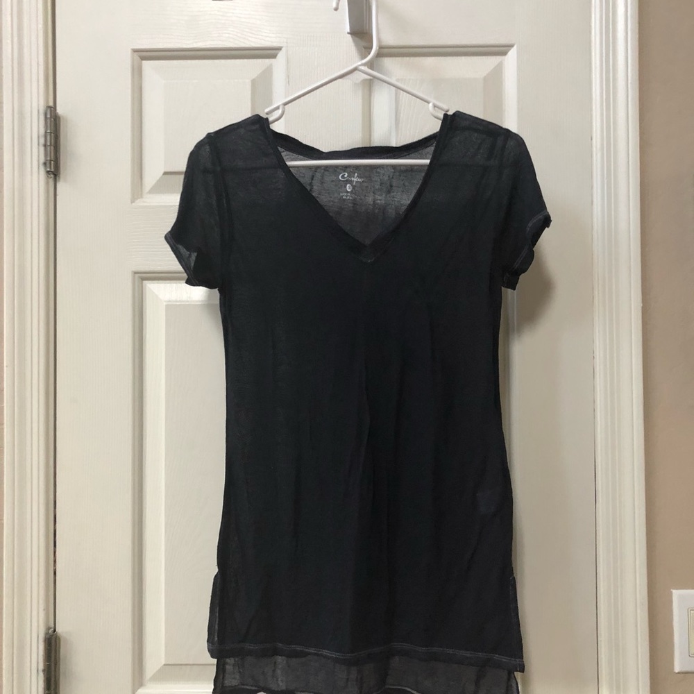 Blue sheer top